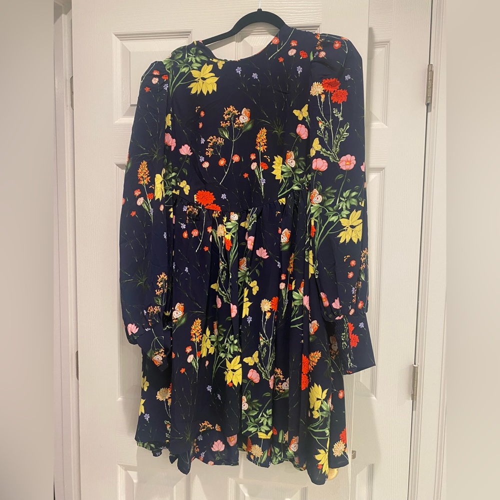 Tuckernuck Navy Floral Puff-Sleeve Mini Dress - Picture 4 of 5